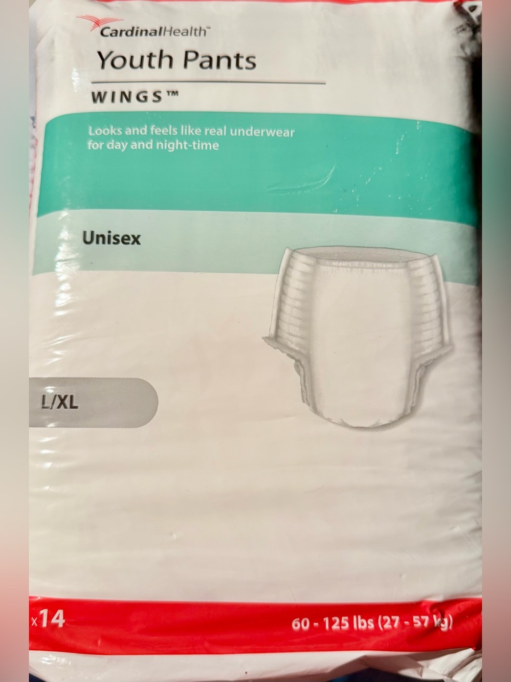 ARV$20 Size L/XL 60-125lbs Cardinal Health Youth-Adult PullUps Diapers 14 Count